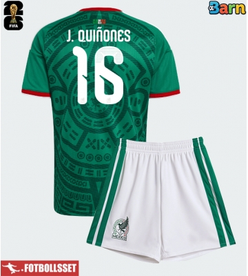 Mexiko Julian Quinones #16 Hemmatröja Barn VM 2026 Kortärmad (+ Korta byxor)
